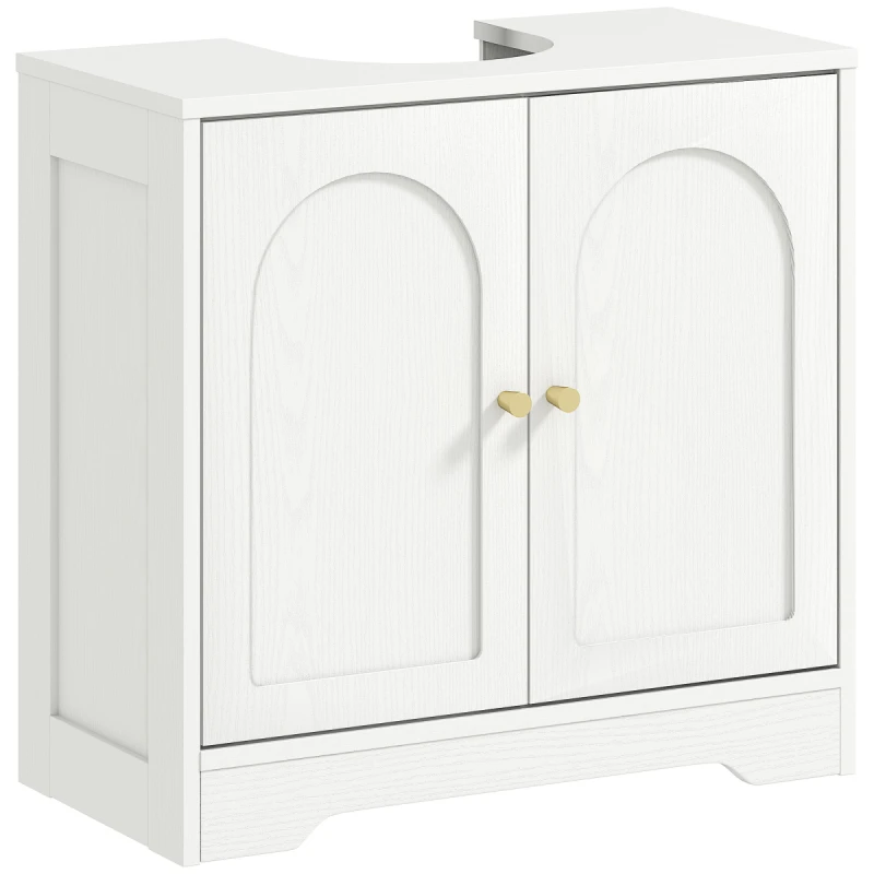 Image of HOMCOM Modern Under Sink Cabinet for Basin without or with Pedestal, White 834-843V00WT