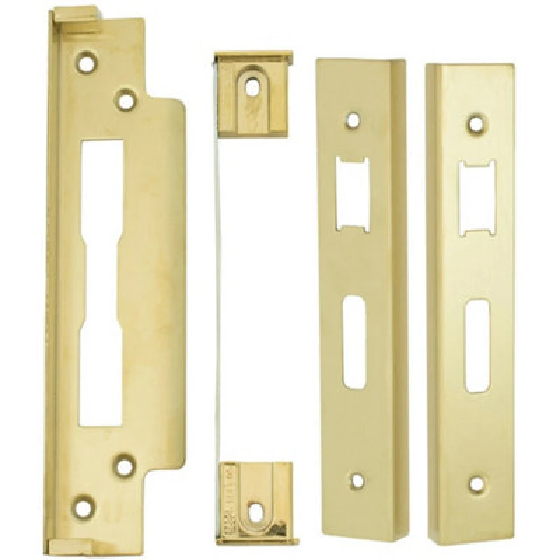 Image of Loops Rebate Kit for BS Lever Sash Locks For Double Doors 13mm Stainless Brass Metallics unisex