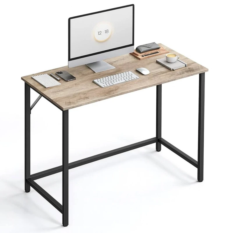 Image of Storvo Industrial Large 120CM Wide Computer Desk For Home Office Workstation in Taupe Unisex