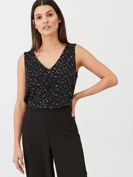 Image of Wallis Stardust Sequin Cami - Black Size M Women