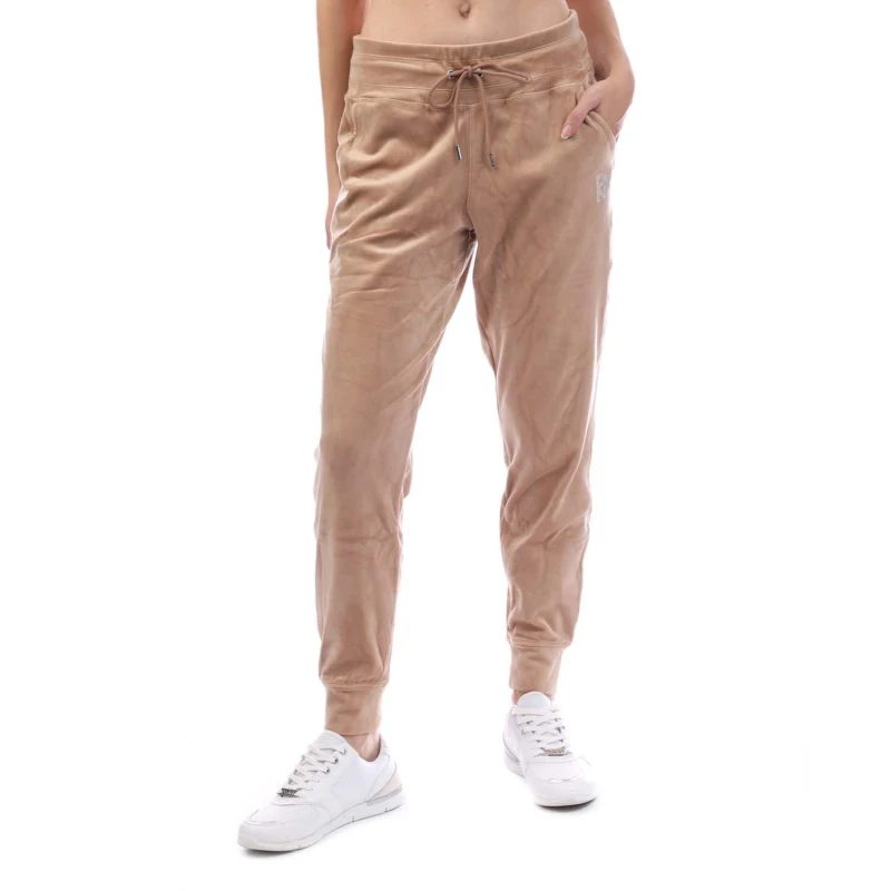 Image of DKNY Rhinestone Logo Jog Pants Beige female S