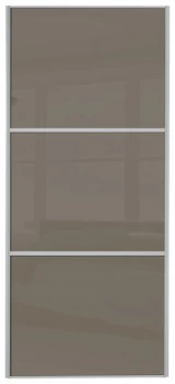 Image of Sliding Wardrobe Door W762mm 3 Panel Cappuccino Glass