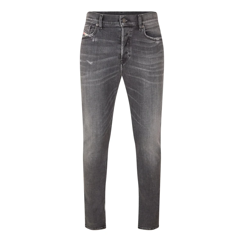 Image of Diesel Mens Straight Leg Jeans Blk Gry Denim male 29W L