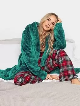 Image of Long Tall Sally Honeycomb Hooded Maxi Robe, Green, Size 22-24, Women