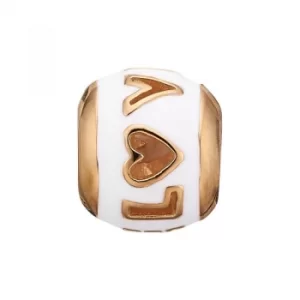 Image of Ladies Christina Gold Plated Sterling Silver Enamel Love Bead Charm