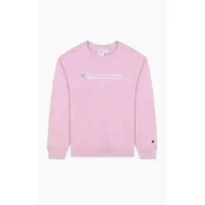 Image of Champion Script Crew Neck Sweatshirt - Purple
