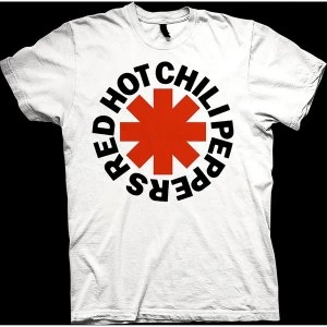 Image of Red Hot Chili Peppers - Red Asterisk Mens Medium T-Shirt - White