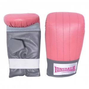 Image of Lonsdale Ladies Leather Mitt - Pink/Grey