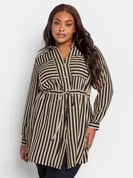 Image of Yours Stripe Utility Tunic Natural Stripe, Natural, Size 18, Women