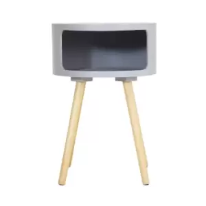 Image of Side Table with Storage Shelf Grey