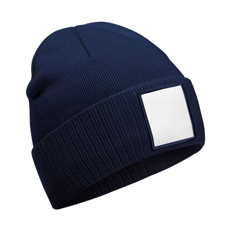 Image of Beechfield Beechfield Men Applique Patch Beanie in Navy Navy One Size Male 5063693968090