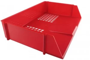Image of Q Connect Wide Entry Letter Tray Red