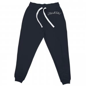 Image of Looney Tunes That's All Folks Embroidered Unisex Joggers - Navy - S