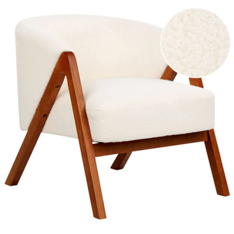Image of Beliani Boucle Armchair Off-White Skei