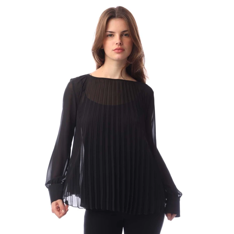 Image of Boss Womens Ipuna Long Sleeve Blouse Black female 4 (XXS)