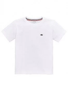 Image of Lacoste Boys Classic Short Sleeve T-Shirt - White, Size 6 Years