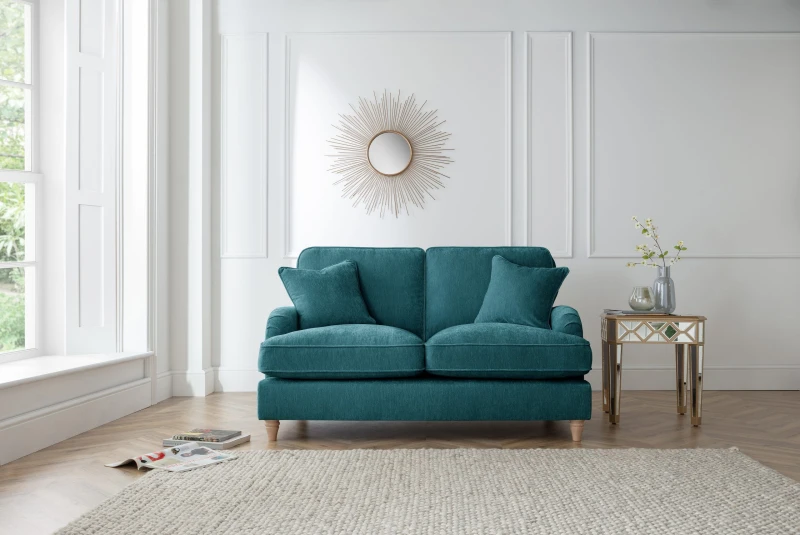 Image of The Great Sofa Company Orla 2 Seater Sofa Manhattan Ice in Emerald Emerald Unisex