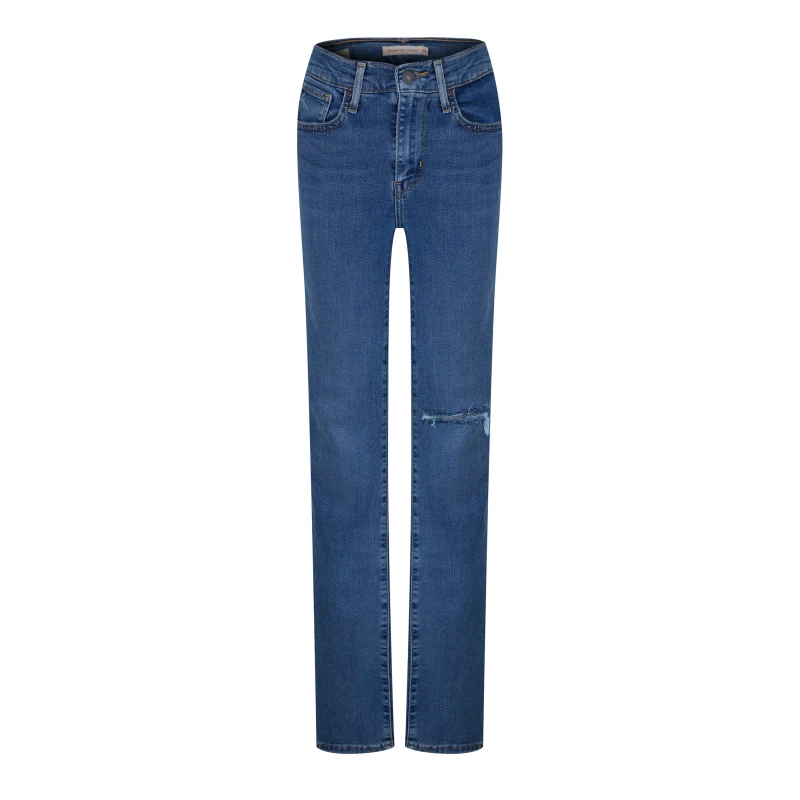 Image of Levis 724 High Rise Straight Jeans - Blue Blue 23 L28