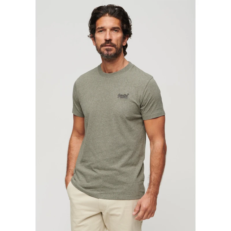 Image of Superdry Small Chest Logo T Shirt Ash Olive male Small