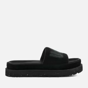 Image of UGG Womens Laton Suede Slide Sandals - Black Terry - UK 3