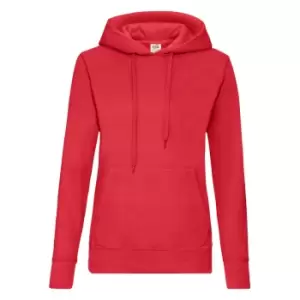 Image of Fruit Of The Loom Ladies Lady Fit Hooded Sweatshirt / Hoodie (XL) (Red)