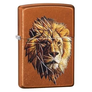 Image of Zippo Polygonal Lion Design Toffee regular Windproof Lighter