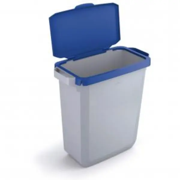Image of DURABIN Plastic Waste Bin 60 Litre Grey with Blue Hinged Lid & EXR28426DR