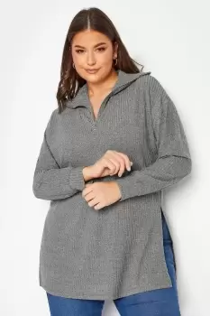 Image of Ribbed Half Zip Jumper