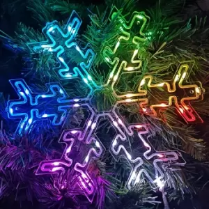 Image of 30cm RGB Multi Colour LED Indoor Festive Snowflake Light Indoor Christmas Light