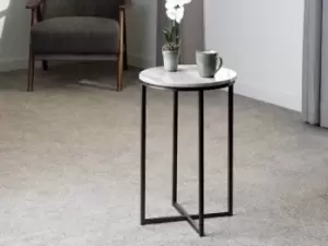 Image of Seconique Dallas Marble Effect and Black Lamp Table