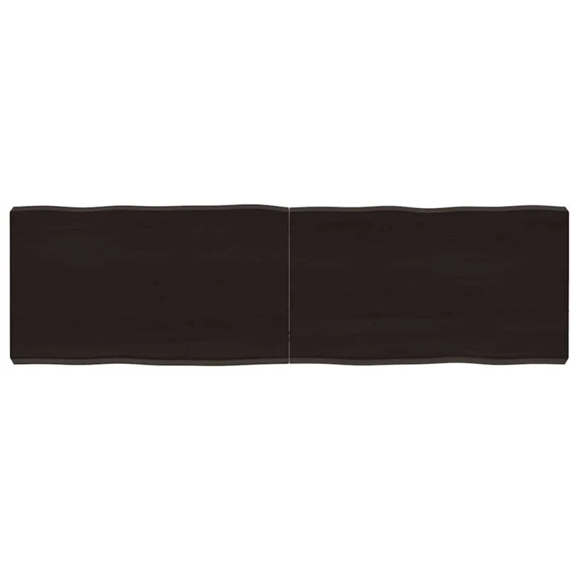 Image of Vidaxl Table Top Dark Brown 140X40X(2-6) Cm Treated Solid Wood Live Edge, Brown 364029