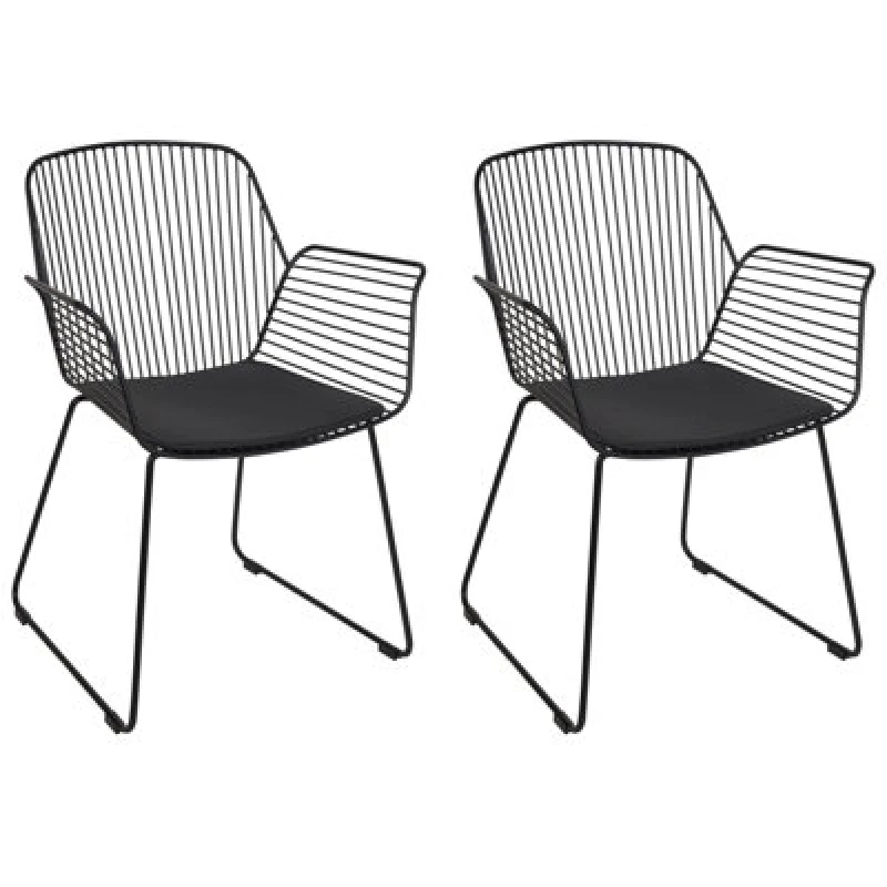 Image of Beliani Set Of 2 Dining Chairs Appleton Metal Black