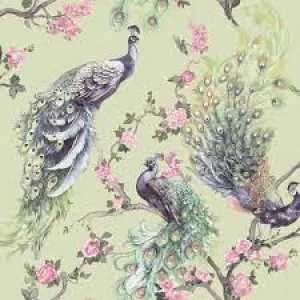 Image of Holden Decor Menali Peacock Glitter Wallpaper Light Weight Vinyl