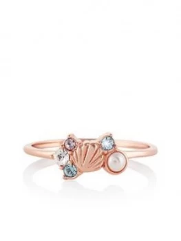 Image of Olivia Burton Under The Sea Sparkle Shell Ring Rose Gold (L)