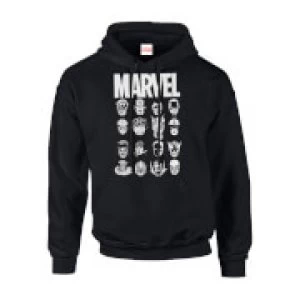 Image of Marvel Multi Heads Mens Black Pullover Hoodie - L - Black