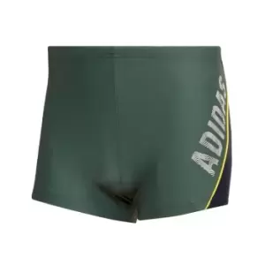 Image of adidas Wording Swim Boxers Mens - Green