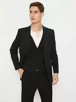 Image of Burton Menswear London Burton Tailored Fit Black Essential Jacket, Black, Size 36, Length Regular, Men