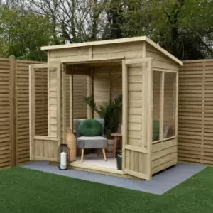 Image of 6' x 4' Forest Oakley 25yr Guarantee Double Door Pent Summer House (1.98m x 1.39m)