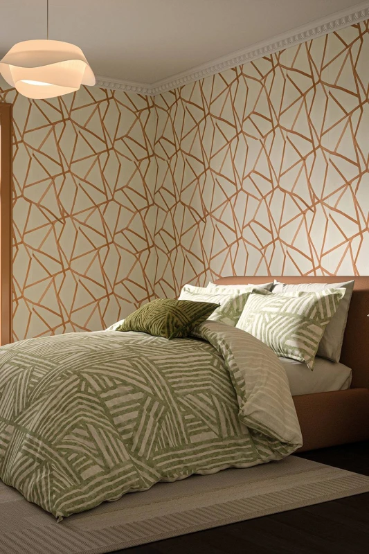 Image of Harlequin 'Crater' Cotton Duvet Cover Set in Jade Size: Double Jade Unisex Double