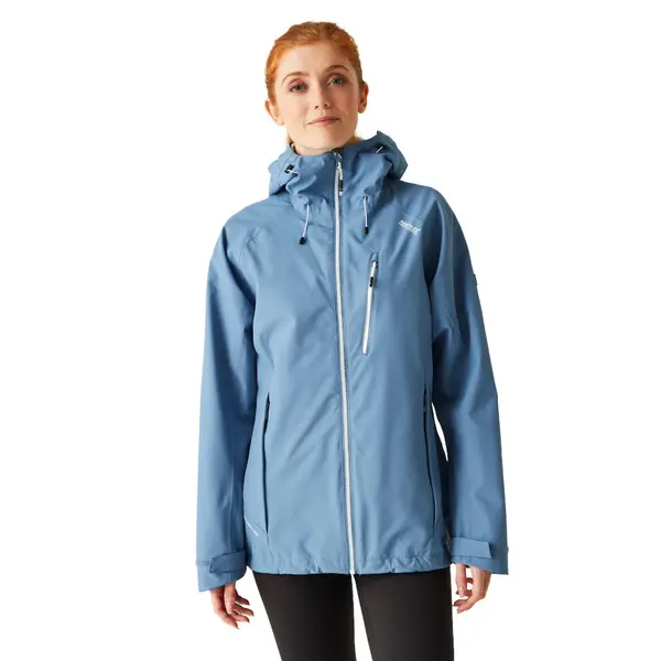 Image of Regatta Womens Ladies Birchdale Waterproof Durable Hooded Jacket Coat 18 - Bust 43' (109cm) Coronet Blue/White RWW300-ERC-18