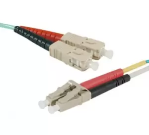 Image of Hypertec 391662-HY fibre optic cable 3m SC LC OM4 Aqua colour