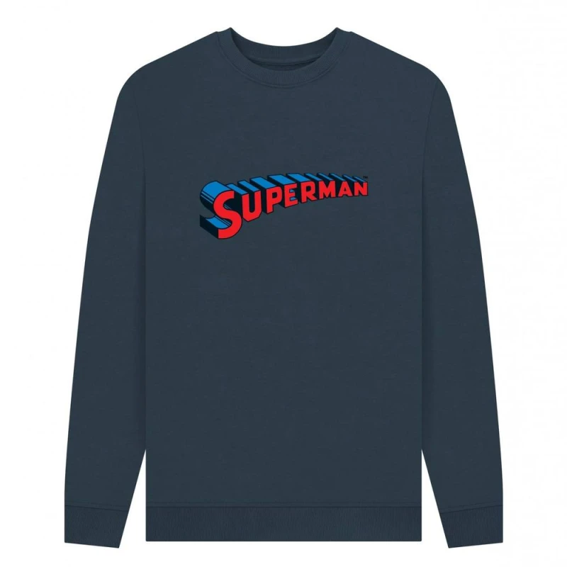 Image of Superman Mens Official Graphic Logo Sweatshirt in Navy Size: Small Navy Male S