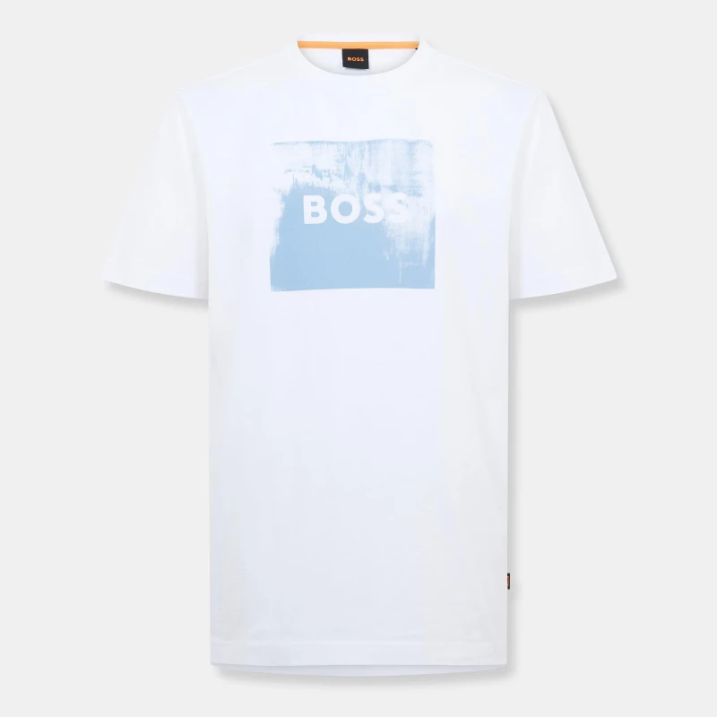 Image of Boss Mens Wheel Cotton T-Shirt White male L