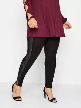 Image of Yours V/e Sequin Side Legging - Black, Size 22, Women