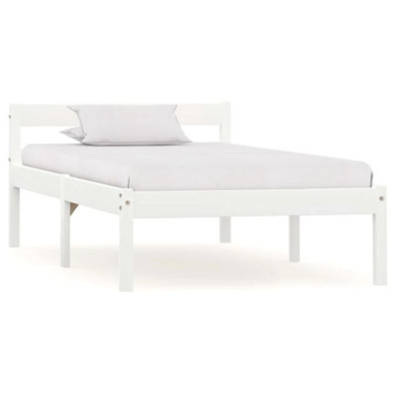 Image of Vidaxl Bed Frame Without Mattress White Solid Pine Wood 90X200 Cm