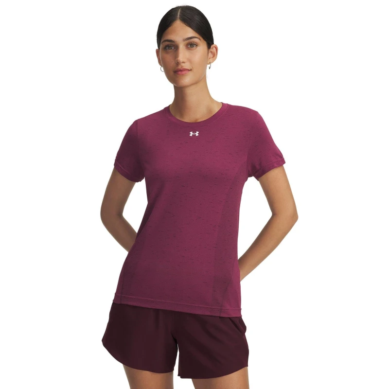Image of Under Armour Womens Vanish Seamless Short-Sleeve Performance Gym Top Fuchsia Dusk female 12 (M)
