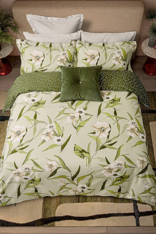 Image of Ted Baker 'Cabana' Cotton Duvet Cover Set in Green Size: King Green Unisex King