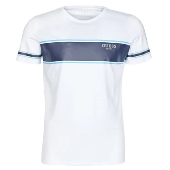 Image of Guess CN SS TEE mens T shirt in White - Sizes XXL,S,M,XS