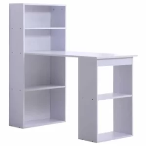 Image of Bijou Computer Desk with Bookshelf 120cm, White