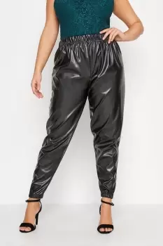 Image of Faux Leather Joggers